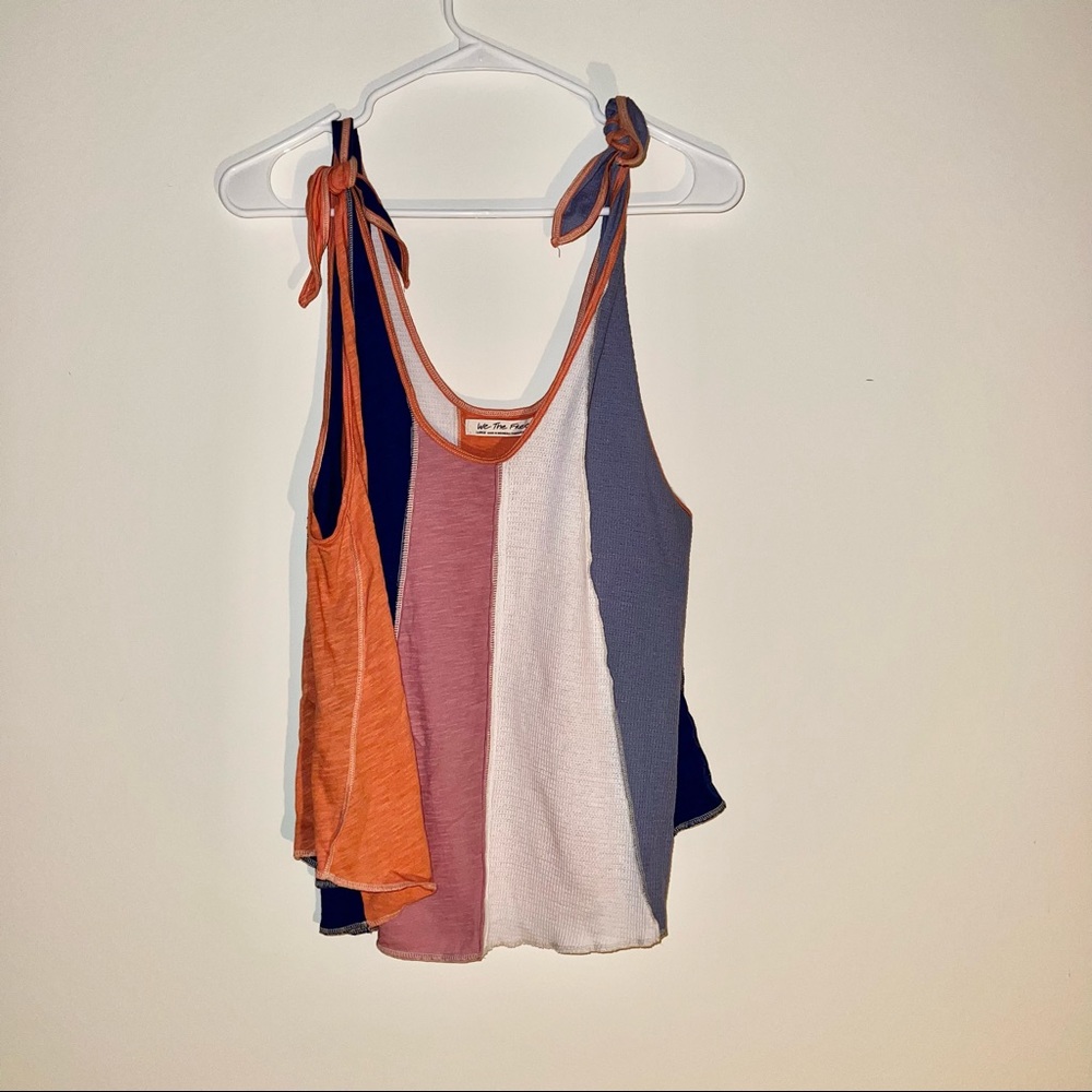 NWOT free people we the free striped tank * patchwork look *
